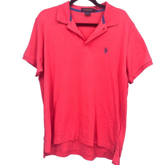 US Polo Assn. Coral Pink Men’s Short Sleeve Polo Size Large - Picture 1 of 4